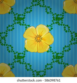 Abstract vector seamless floral design. Varicolored seamless pattern on a blue background. Floral pattern for textile print, bed linen, jacket, package design, fabric and fashion concepts.