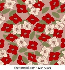 abstract vector seamless floral pattern