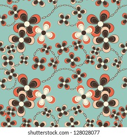 abstract vector seamless floral pattern