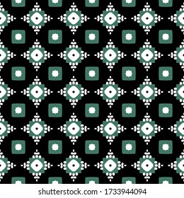 Abstract vector seamless flower pattern. Geometric simple design
