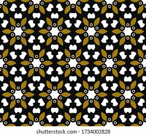 Abstract vector seamless flower pattern. Geometric simple design
