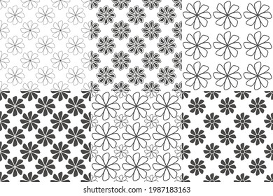 Abstract vector seamless with flowers.
