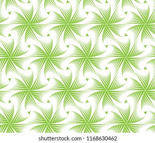 Abstract vector seamless geometric pattern. Light green and white. Fir tree Optical illusion