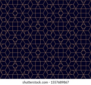 Abstract vector seamless geometric pattern. Gold linear pattern. Wallpapers for your design.