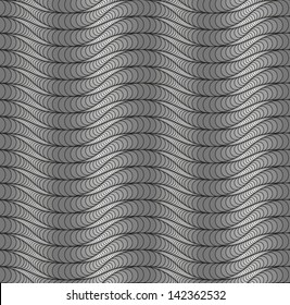 Abstract vector seamless gray pattern with charred wavy structure