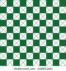 Abstract Vector Seamless green plaid Checkered Squares and cross Pattern