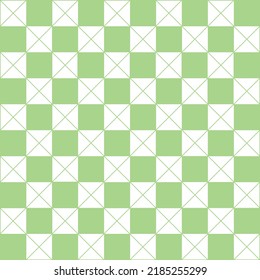 Abstract Vector Seamless green  plaid Checkered Squares and cross Pattern