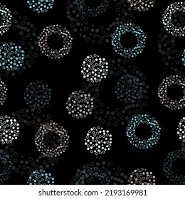 abstract vector seamless greyscale monochrome pattern with dots and circles of different sizes. Irregular Hand Drawn Simple Dotted Print. Tiny Polka Dots Isolated on a Light Pink Background.