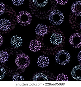 abstract vector seamless greyscale monochrome pattern with dots and circles of different sizes. Irregular Hand Drawn Simple Dotted Print. Tiny Polka Dots Isolated on a Light Pink Background.