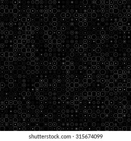 abstract vector seamless greyscale monochrome pattern with dots and circles of different sizes. modern abstract background for notebooks, applications, posters, magazines and any graphic design use.
