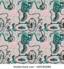 Abstract vector seamless illustration with strange patterns.