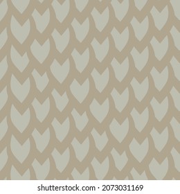 Abstract vector seamless knitted seamless background pattern. Irregular knit stitch background in monochrome ecru beige. Neutral texture design. Faux knitted fabric style repeat. All over print.
