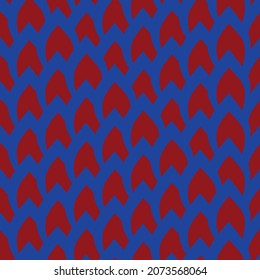 Abstract vector seamless knitted seamless background pattern. Irregular knit stitch background in nautical blue red. High contrast texture design. Faux knitted fabric style repeat. All over print.