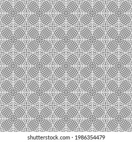Abstract vector seamless linear round pattern. 