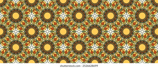 Vetor abstrato sem costura fundo mandala. Textura em estilo oriental para design, impressão, scrapbooking, têxteis, embalagem, papel de parede