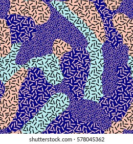 abstract vector seamless memphis style pattern. old fashion disco background. hipster fashion design, 80's-90's styles
