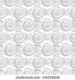 Abstract vector seamless monochrome pattern with dots. Modern abstract background.