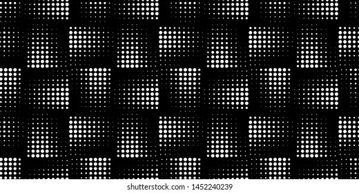 Abstract vector seamless monochrome pattern with dots. Modern abstract background.