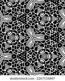 patrón monocromo sin fisuras del vector abstracto