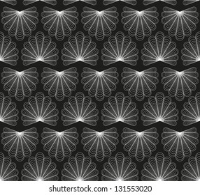 Abstract vector seamless motif black and white pattern