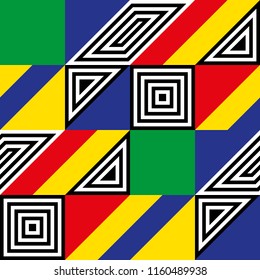Abstract vector seamless op art pattern. Colorful pop art, graphic ornament. Optical illusion
