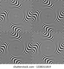 Patrón de arte de op sin fisuras vectorial abstracto. Ornamento gráfico monocromo.
