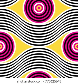 Abstract Vector Seamless Op Art Pattern Stock Vector (Royalty Free ...