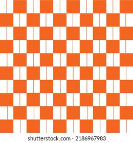 Abstract Vector Seamless orange plaid Checkered Squares Pattern grid
