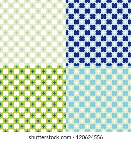 abstract vector seamless pattern in 4 color variations