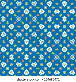 Abstract vector seamless pattern background with colorful small flowers