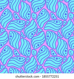 Abstract vector seamless pattern. Background from abstract geometric shapes and curved lines.