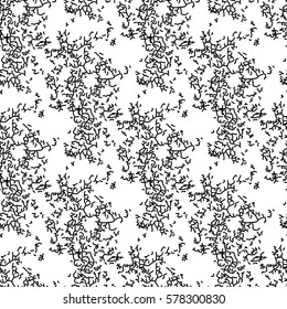 abstract vector seamless pattern background. black chaotic lines on white