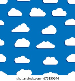 Abstract Vector Seamless Pattern Background of Clouds for Web, Art and App Design. 