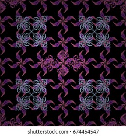 Abstract vector seamless pattern in black and pink and purple colors for invitation template.