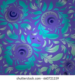 Abstract vector seamless pattern in blue and violet colors for invitation template.