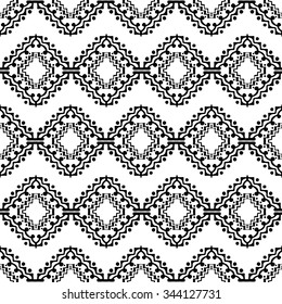 Abstract vector seamless pattern with bright tribal ornament