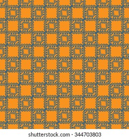 Abstract vector seamless pattern with bright tribal ornament