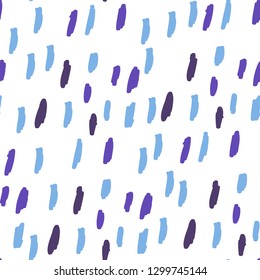 abstract vector seamless pattern brush strokes in shades of blue on a white background