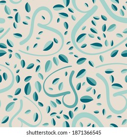 Abstract vector seamless pattern. Childish style minimalistic design with geometric shapes. Hand drawn cute illustration.