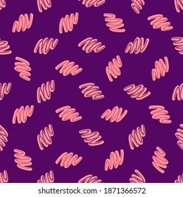 Abstract vector seamless pattern. Childish style minimalistic design with geometric shapes. Hand drawn cute illustration.