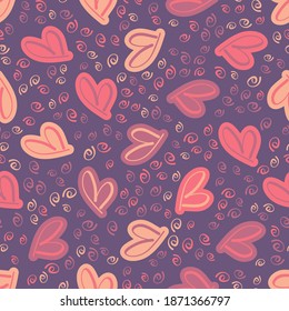 Abstract vector seamless pattern. Childish style minimalistic design with geometric shapes. Hand drawn cute illustration.
