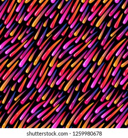 Abstract vector seamless pattern with colorful glossy elements. Retro holiday backdrop jelly beans candy, sweet candy