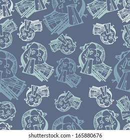 abstract vector seamless pattern with colorful birds
