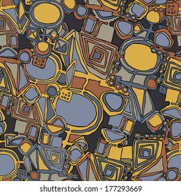 abstract vector seamless pattern with colorful shapes 