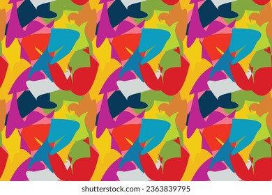 Abstract vector seamless pattern with colorful abstract speckles Perfect fabrics Satin silk cotton Bed linen Wrapping paper Typography design Tablecloths Scrapbooking Cardmaking Print youth clothing