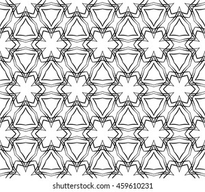 Abstract Vector seamless pattern with complex geometry style. Repeating triangle, line. For modern interiors design, wallpaper, textile industry