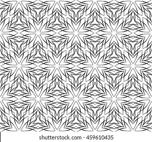 Abstract Vector seamless pattern with complex floral style. Repeating sample flower line. For modern interiors design, wallpaper, textile industry