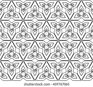 Abstract Vector seamless pattern with complex triangle style. Repeating sample figure and line. For modern interiors design, wallpaper, textile industry