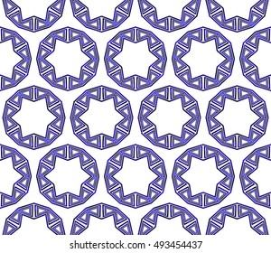 Abstract Vector seamless pattern with complex geometry style. Repeating triangle, line. blue gradient