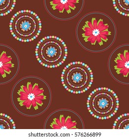 Abstract vector seamless pattern with decorative flowers. Background for textile, book covers, manufacturing, fabric, cloth design, wallpapers, print.
